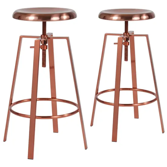 Emma and Oliver Industrial Style Barstool with Swivel Lift Adjustable Height Seat Gold {6}