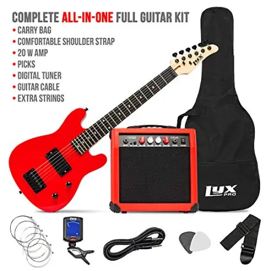 LyxPro 30" Stratocaster Electric Guitar Beginner Kit - Blue {3}