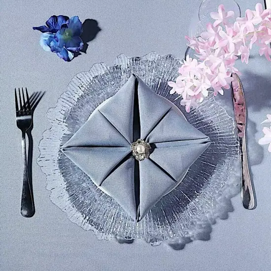 24 CLEAR 13" Round Textured Charger Plates {3}