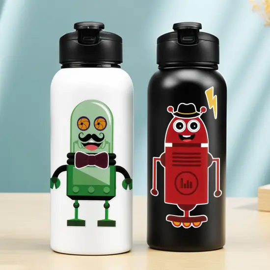 Wrapables Make Your Own Sticker Sheets, DIY Make a Face Animal, Food, Party Favor Stickers (24 Sheets) Robots {4}