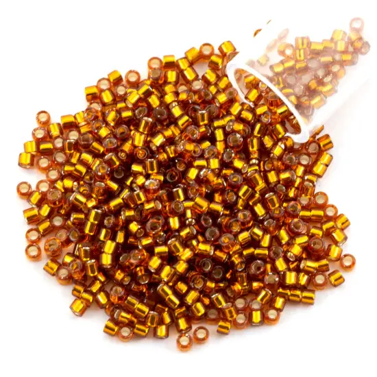 Miyuki Delica Seed Bead 11/0 Silver Lined Amber {1}