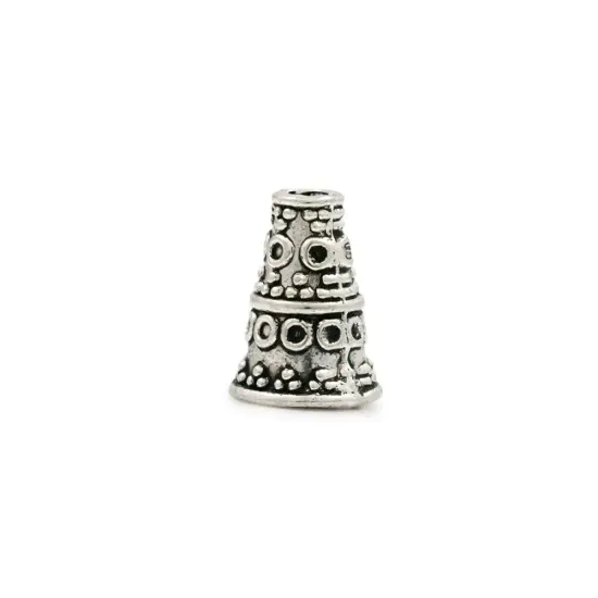 10x7mm Bali Style Pewter Cone End Cap (Package of 1) {1}