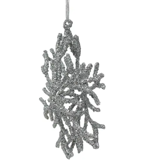 Northlight Glitter Snowflake Christmas Ornament - 7.5" - Silver {6}