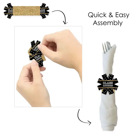 Big Dot of Happiness Reunited - School Class Reunion Party Paper Napkin Holder - Napkin Rings - Set of 24 {6}