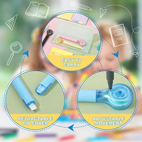 10-Pack Correction Tape Pens Ink Corrector Tape Erasers for School and Office Supplies 0.2 x 236 Inches {5}