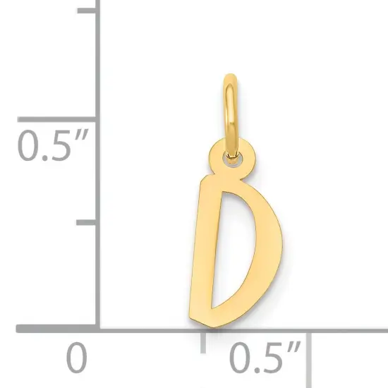 14k Small Slanted Block Letter D Initial Charm 12.82mm 5.43mm style YC644D {2}