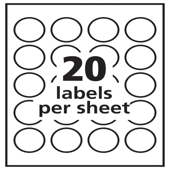 Avery Glossy Clear Round Labels, Sure Feed Technology, Permanent Adhesive, 1-5/8" Diameter, 500 Labels (6582) {4}