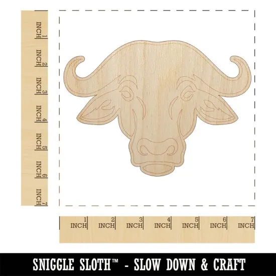 Water Cape Buffalo Bison Ox Unfinished Wood Shape Piece Cutout for DIY Craft Projects {1}