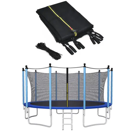 Costway 15FT Trampoline Replacement Safety Enclosure Net Weather-Resistant {1}