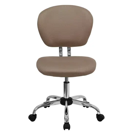 Emma and Oliver Mid-Back Mesh Padded Swivel Task Office Chair with Chrome Base Coffee Brown {3}