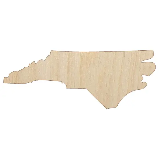North Carolina State Silhouette Unfinished Wood Shape Piece Cutout for DIY Craft Projects {2}