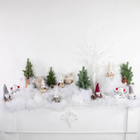 Northlight Set of 3 Skiing Gnomes Christmas Ornaments 4.5" White {4}