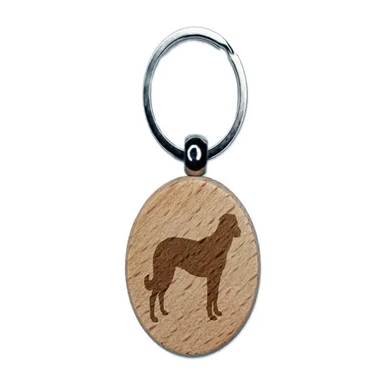 Anatolian Shepherd Dog Solid Engraved Wood Round Keychain Tag Charm {1}