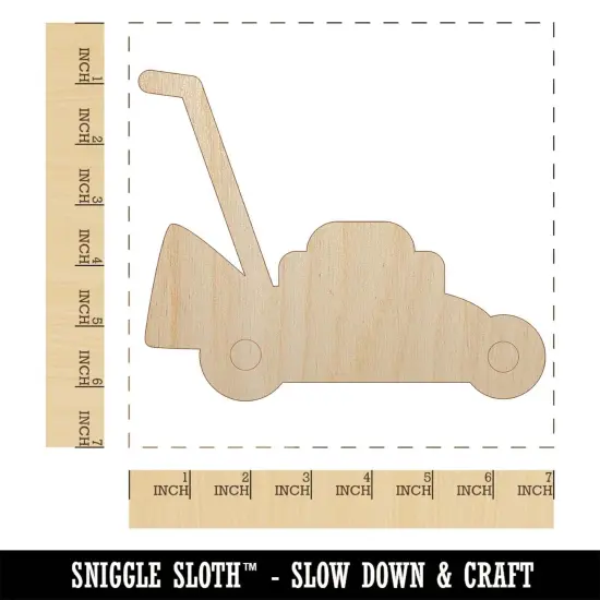Lawn Mower Unfinished Wood Shape Piece Cutout for DIY Craft Projects {1}