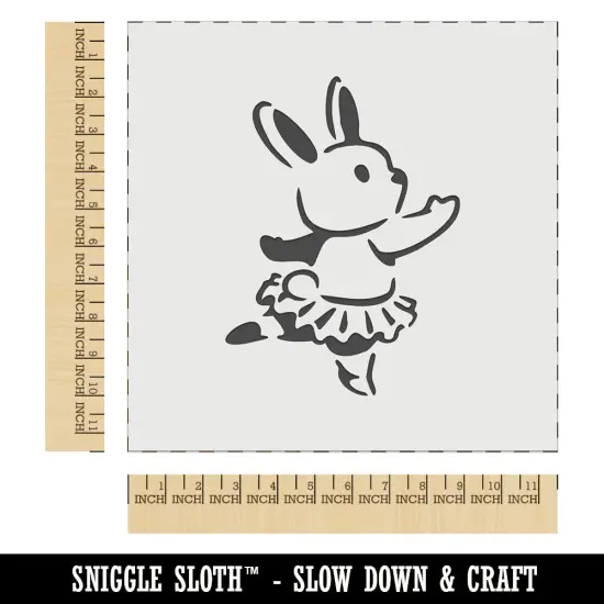 Ballerina Bunny Rabbit In Tutu Wall Cookie DIY Craft Reusable Stencil {1}