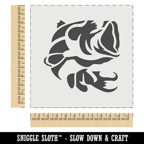 Jumping Largemouth Bass Fish Wall Cookie DIY Craft Reusable Stencil {1}