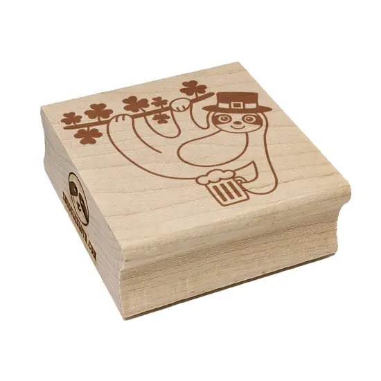 Saint Patrick's Day Sloth Lucky Irish Drinking Beer Square Rubber Stamp for Stamping Crafting {7}