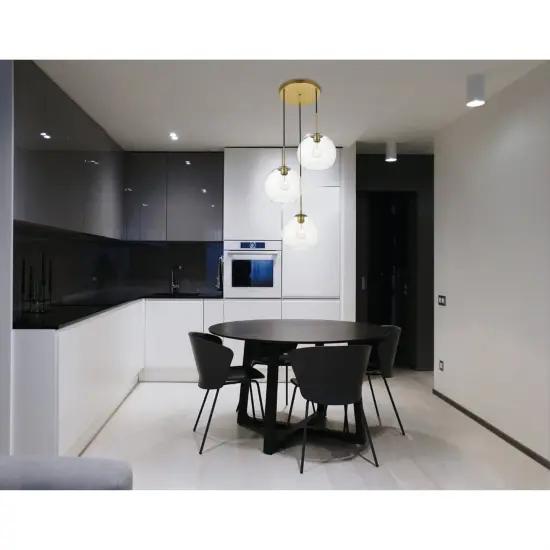 Baxter 3 Lights Brass Pendant With Clear Glass {2}