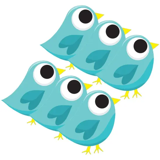 Magnetic Whiteboard Eraser, Blue Tweet, Pack of 6 {1}