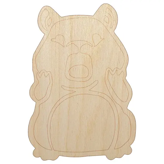 Shocked Scared Cute Hamster Rodent Gasp Unfinished Wood Shape Piece Cutout for DIY Craft Projects {7}