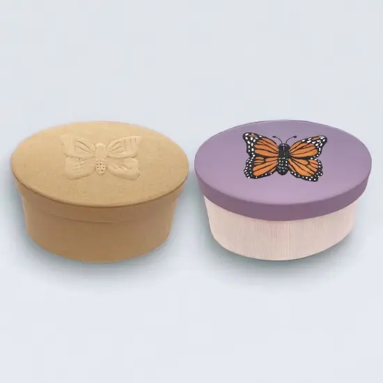 36 Units of Oval Box with Butterfly Embossed Lid {4}