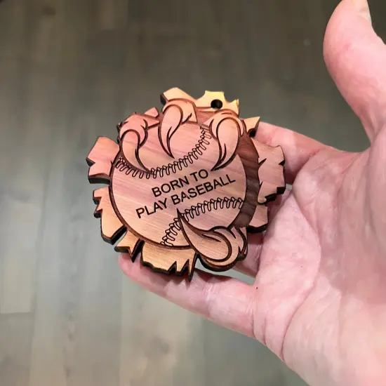 Born to Play Baseball - Cedar Ornament {4}