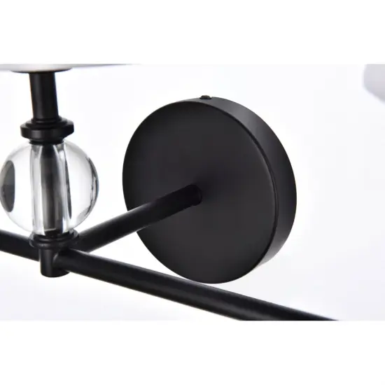 Bethany 3 lights bath sconce in black with white fabric shade {6}