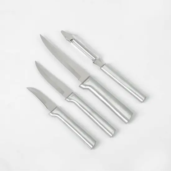 Rada Kitchen Knives Boxed Set, 4 Pc Meal Prep Gift Set, Veggie Peeler and Granny, Heavy Duty, and Super Paring Knives {4}