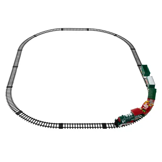 Northlight 30 Pc Battery Operated Lighted and Animated Classic Christmas Train Set with Music Green {6}