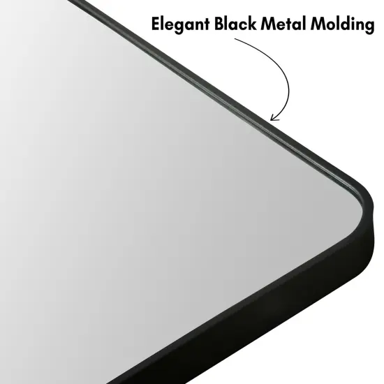 Americanflat Framed Round Mirror - Circle Mirror for Bathroom, Bedroom, Entryway, Living Room - Large Black Circle Mirror for Wall D&eacute;cor {6}