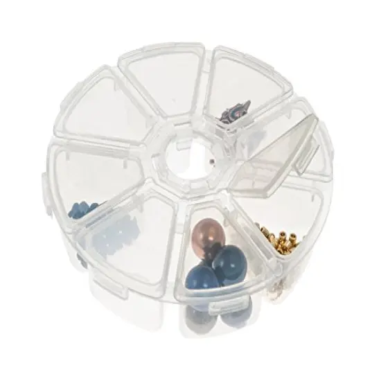 8-Compartment Clear Plastic Round Jewelry Organizer {2}