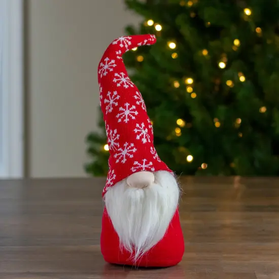 Northlight Santa Gnome with Snowflake Hat Christmas Figure - 8" - Red {3}