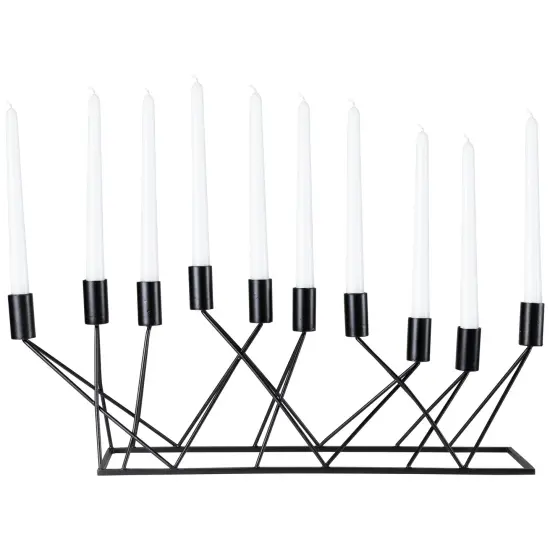 Northlight Modern 10 Taper Candle Holder Candelabra - 22.5" - Black {4}