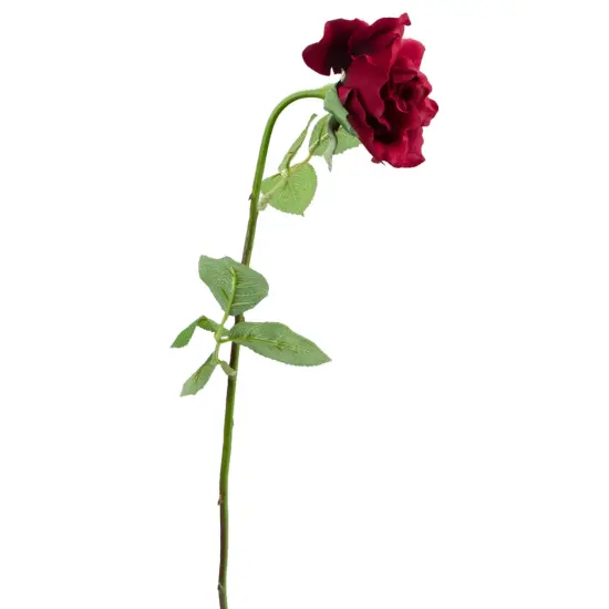 Allstate Long Stem Blooming Rose Artificial Floral Spray - 23" - Burgundy Red {6}