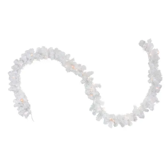 Northlight Pre-Lit Commercial Length Christmas Garland - White - 50' x 10" - Clear Lights {1}
