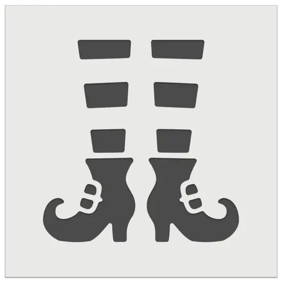 Witch Shoes Striped Stockings Halloween Wall Cookie DIY Craft Reusable Stencil {2}