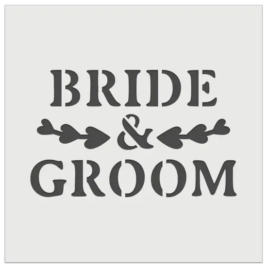 Bride & Groom Heart Leaf Details Wall Cookie DIY Craft Reusable Stencil {7}