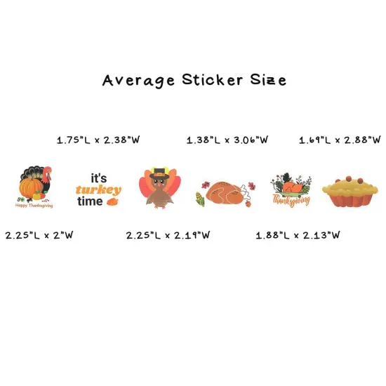 Wrapables Waterproof Vinyl Stickers for Water Bottles, Laptop, Phones, Skateboards, Decals for Teens, 100pcs Thanksgiving {6}