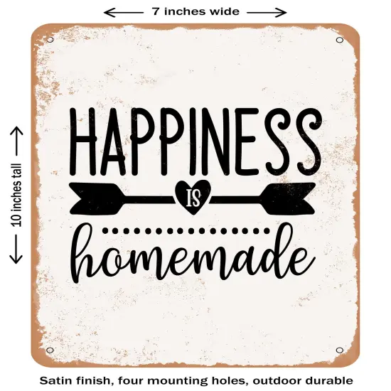 DECORATIVE METAL SIGN - Happiness is Homemade - 2- Vintage Rusty Look {1}