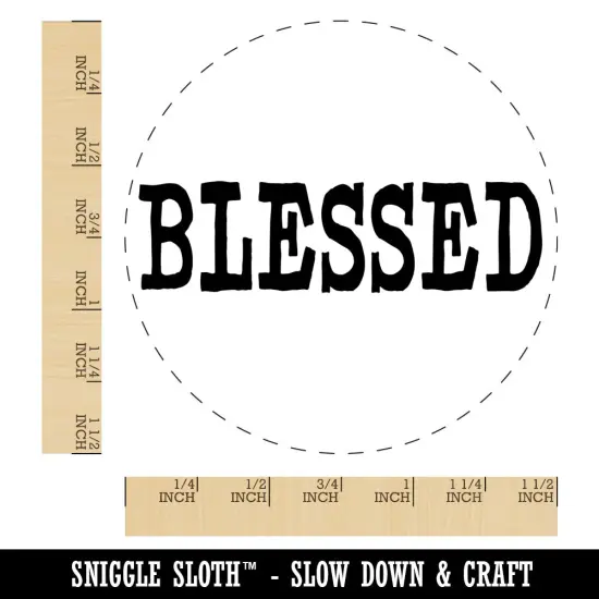 Blessed Text Self-Inking Rubber Stamp for Stamping Crafting Planners Red {1}