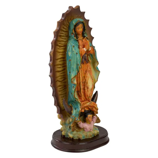 Northlight Our Lady of Guadalupe with Angel Figurine - 9.25" Brown {4}