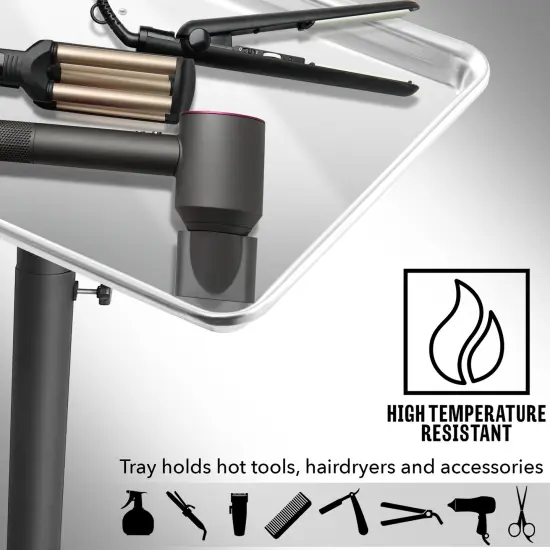 Saloniture Aluminum Salon Instrument Tray, Heavy-Duty Metal Rolling Base {2}