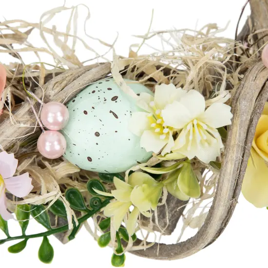 Northlight Flowers and Speckled Eggs Artificial Easter Wreath - 12" Brown {5}