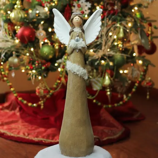 Northlight Tall Praying Angel Christmas Figure - 24" - Ivory and Brown {3}