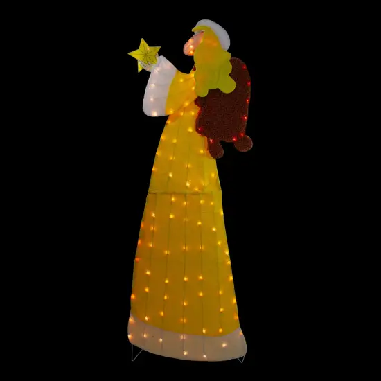 Northlight 72" Lighted 2D Yellow Chenille Angel Outdoor Christmas Decoration {4}