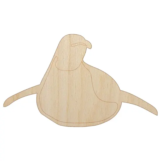 Cute Emperor Penguin Laying or Sliding on Belly Unfinished Wood Shape Piece Cutout for DIY Craft Projects {7}