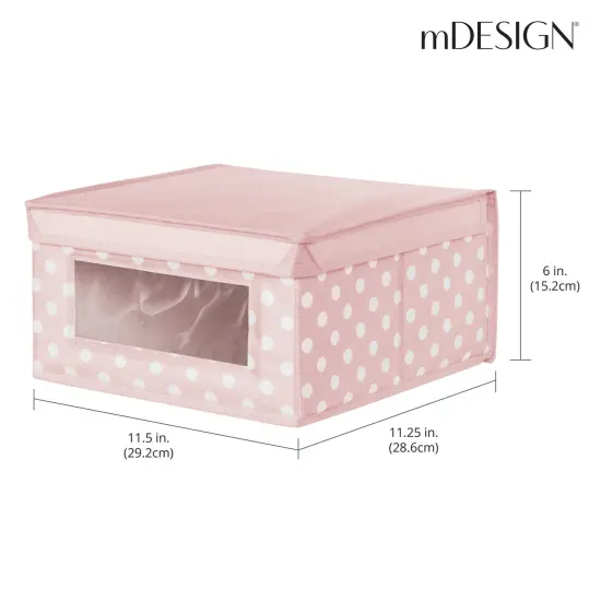 mDesign Medium Fabric Nursery Box with Lid/Window {3}