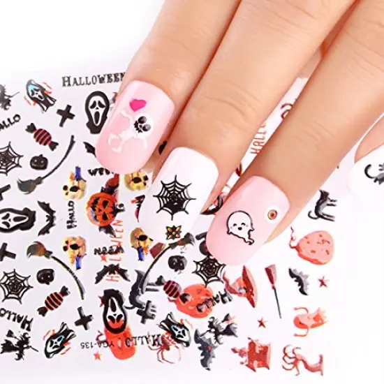 Wrapables Halloween Nail Stickers Nail Art Set Ghost Stickers Bat Nail Art (24 Sheets) {3}