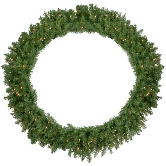 Northlight Pre-Lit Rockwood Pine Artificial Christmas Wreath - 48" - Clear Lights Green {1}
