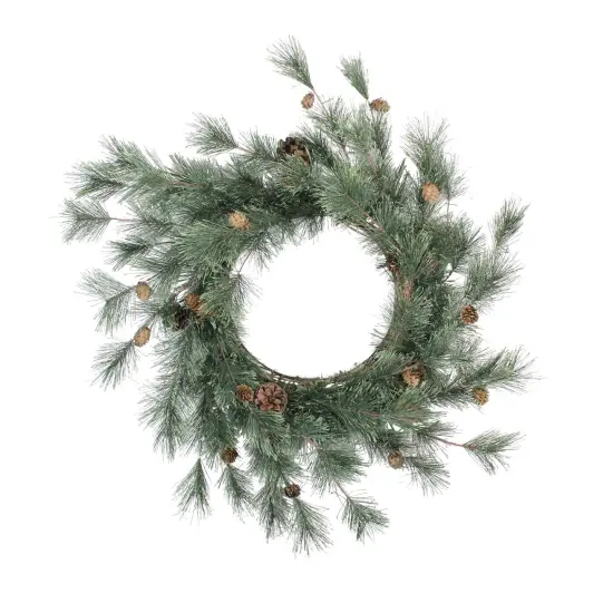 Napco Mixed Pine Cones Artificial Christmas Wreath - 26" - Unlit Green {3}